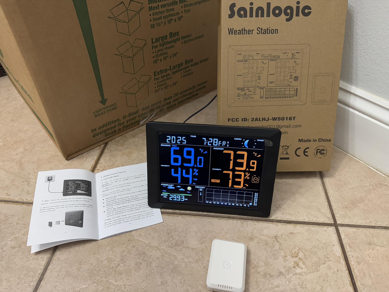 Sainlogic Smart WiFi Weather Station with Rain Gauge and Wind Speed, 24/7 AI Weather Forecast by Weatherseed, Wireless Indoor Outdoor, APP Alerts, 2-Year Data Export (2.4GHz WiFi Only) customer photo 1