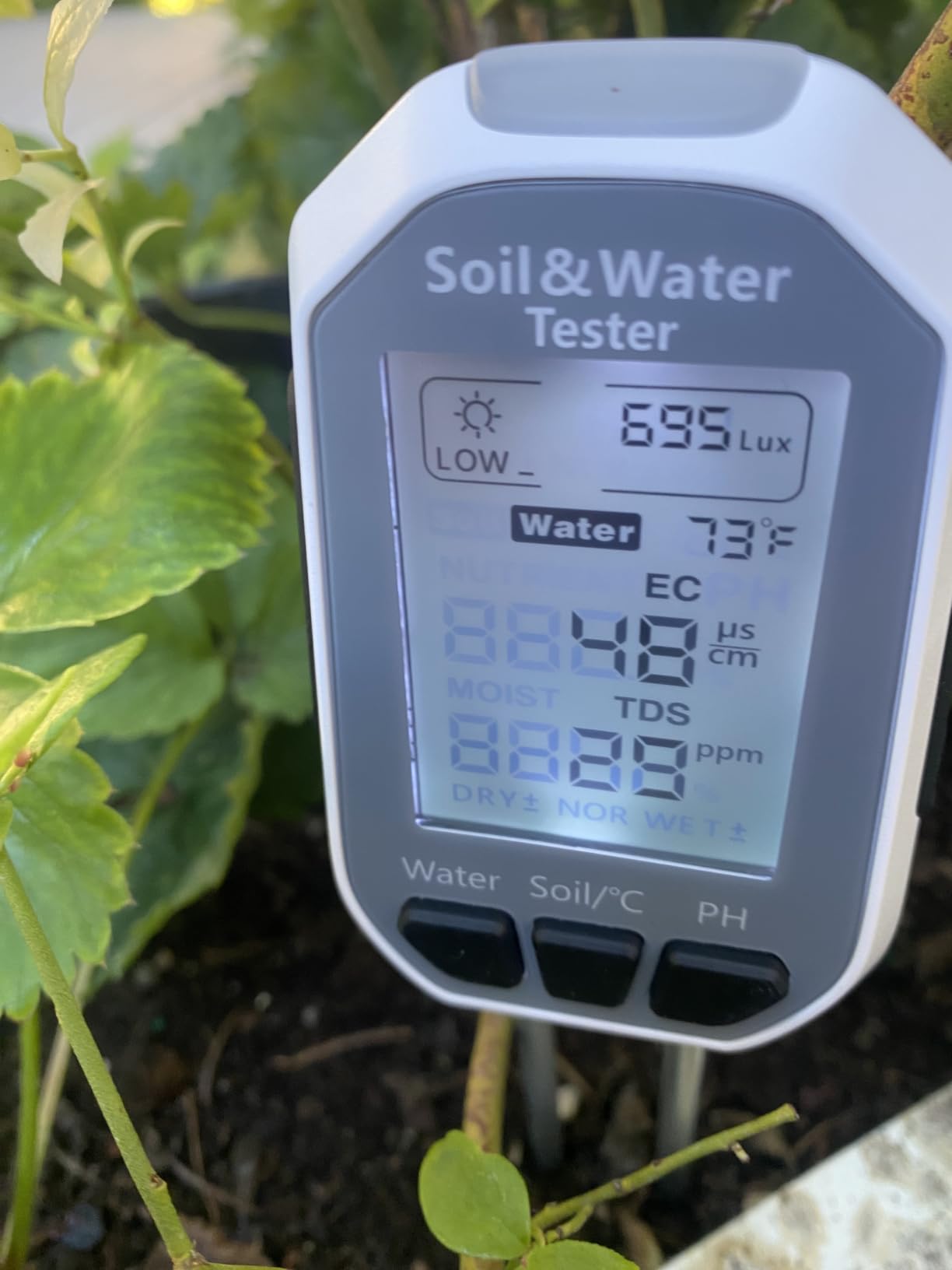 Moisture Meter for Plants, 7-in-1 Digital Soil Tester Kit with Backlit LCD - Measures pH, EC, TDS, Fertility, Temp, Moisture & Sunlight customer photo 2