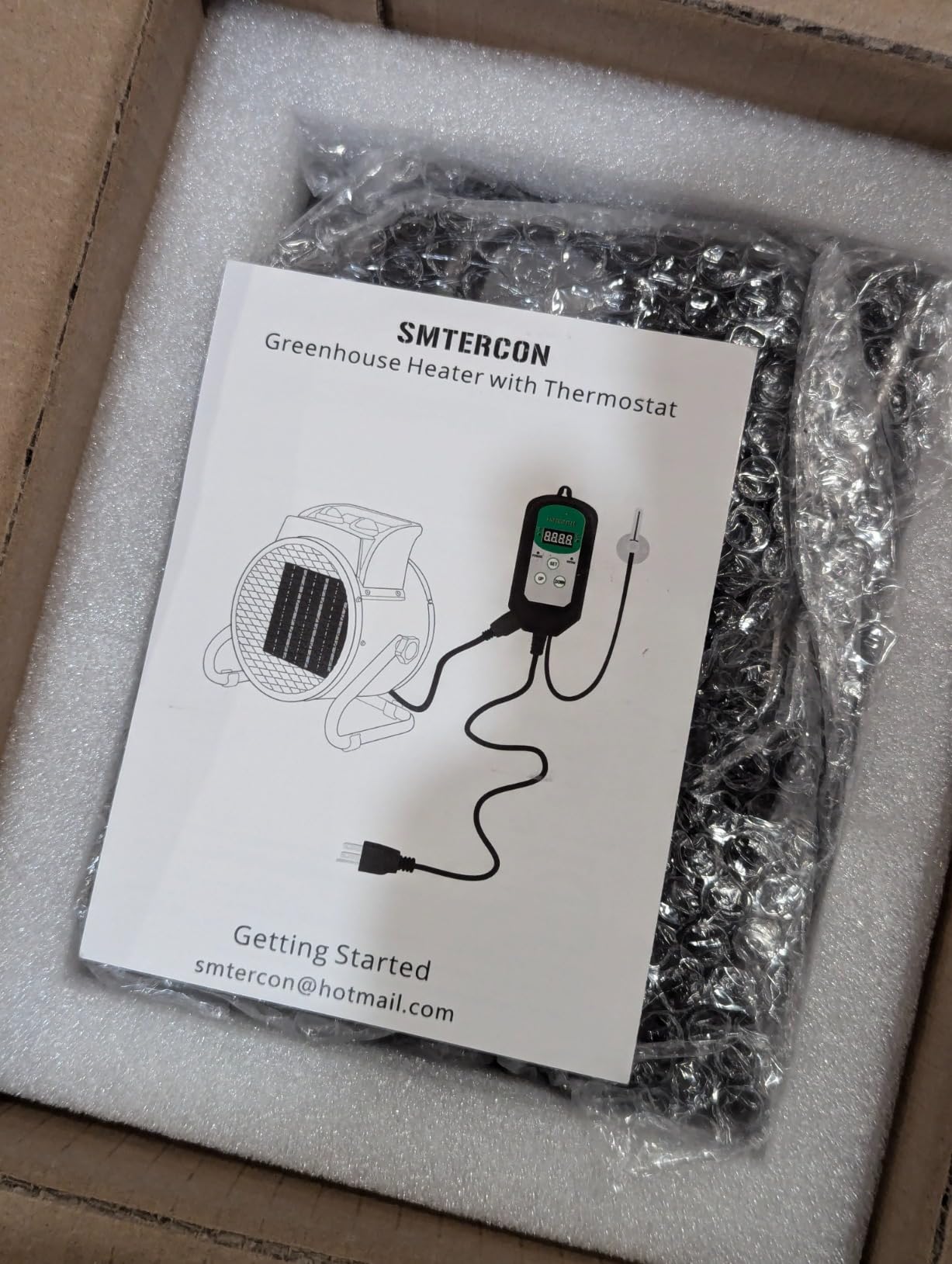 Greenhouse Heater with Thermostat, Auto Power Control with Digital Temperature Display, Fast Heating, Overheat Protection, Electric Heater for Grow Tent, Greenhouse, Flower Room, Patio customer photo 2