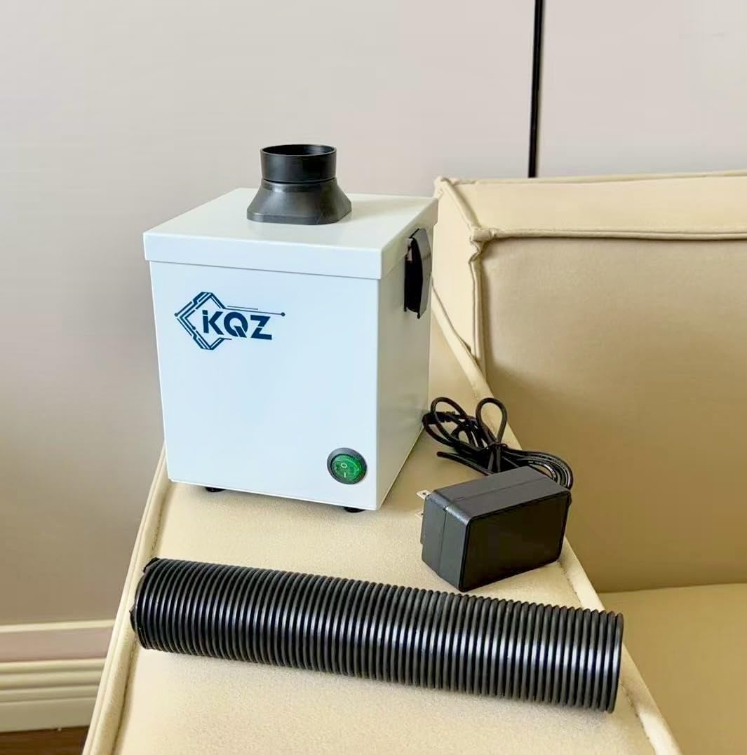 KQZ B1 Solder Fume Extractor 168m³/h Smoke Absorber with H13 HEPA | 99.99% Filtration 5 Pre-Filter Smoke Extractor with 360° Adjustable Tube Desktop Portable for Welding 3D Printing Nail Salon customer photo 1