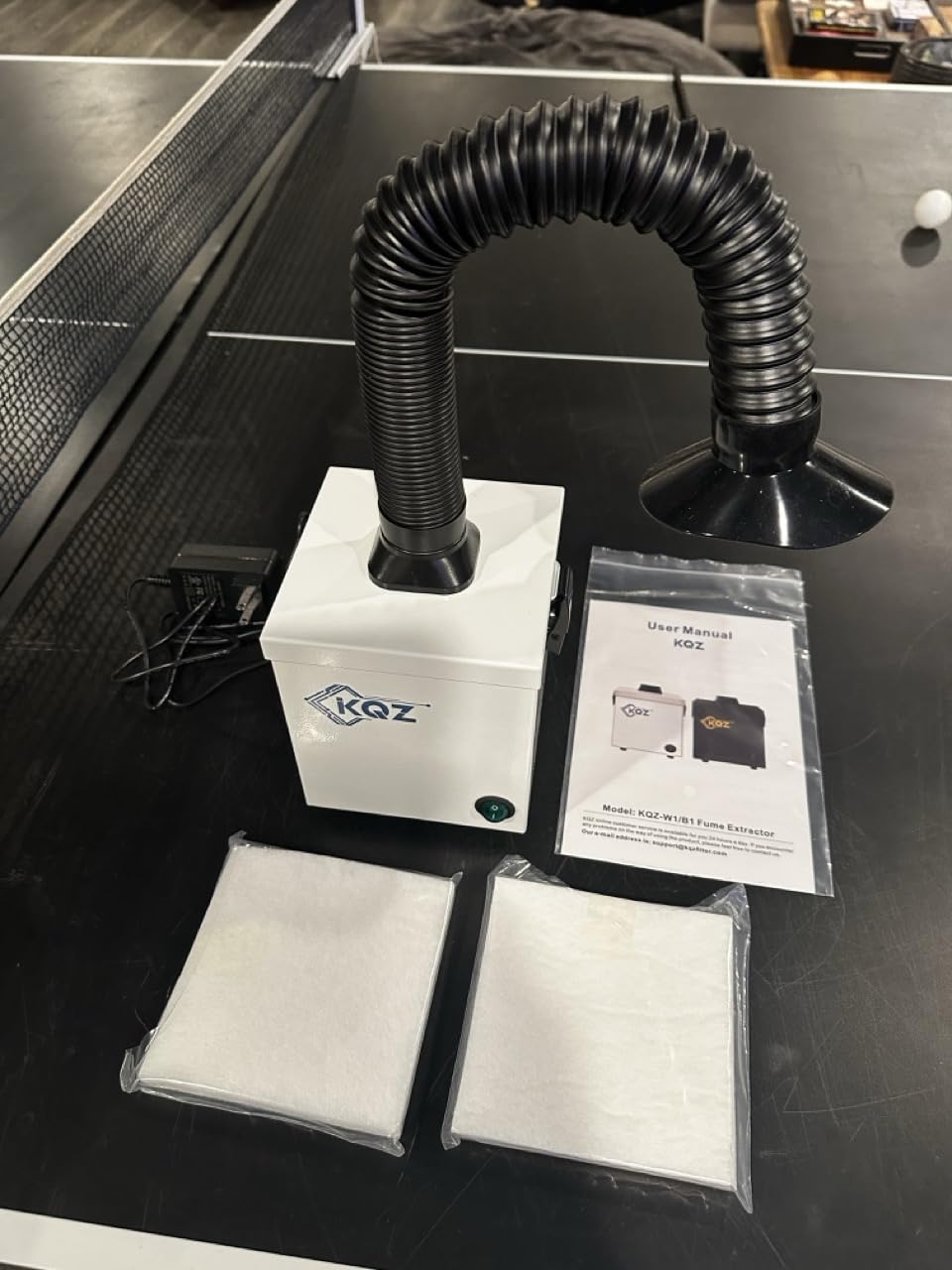 KQZ B1 Solder Fume Extractor 168m³/h Smoke Absorber with H13 HEPA | 99.99% Filtration 5 Pre-Filter Smoke Extractor with 360° Adjustable Tube Desktop Portable for Welding 3D Printing Nail Salon customer photo 2
