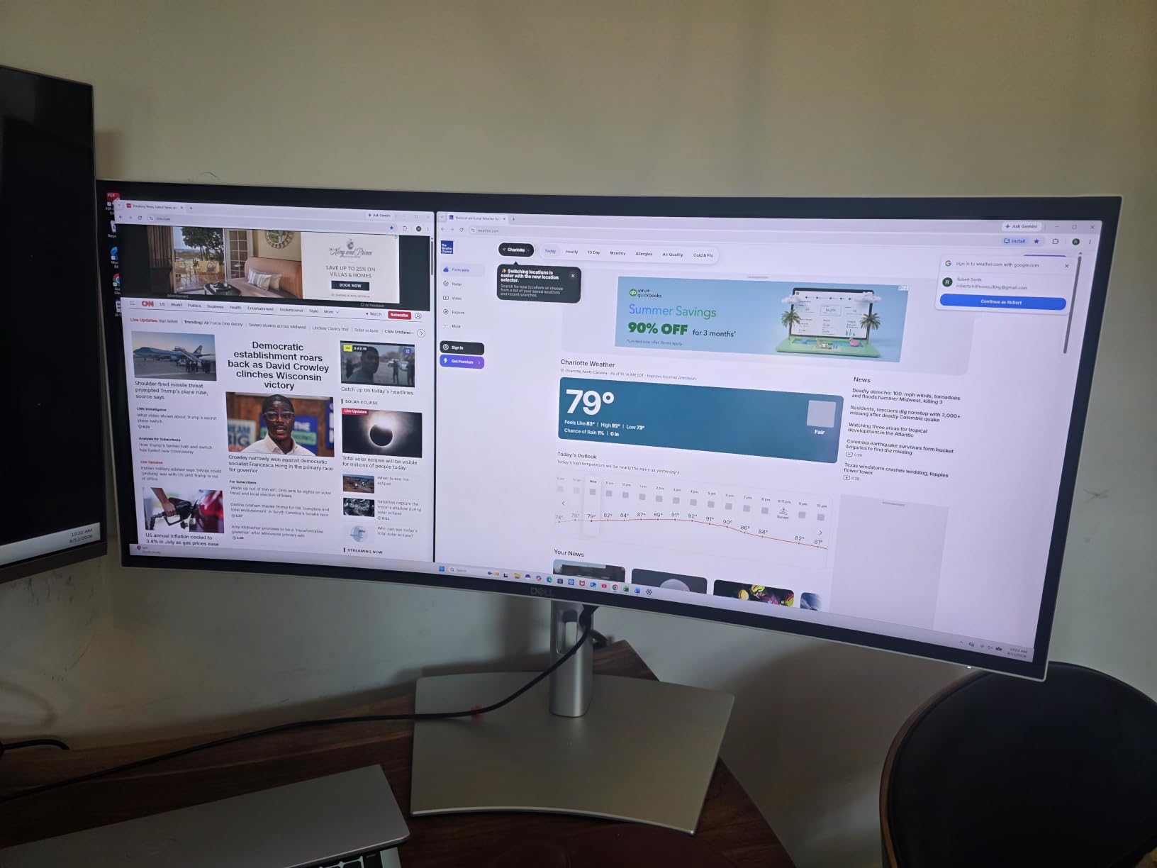 Dell UltraSharp 34 Curved Thunderbolt Hub Monitor - U3426WER | Curved Display, Thunderbolt Hub, IPS Black, 120Hz, 3440 x 1440, Height, Tilt, Swivel Adjustability customer photo 2