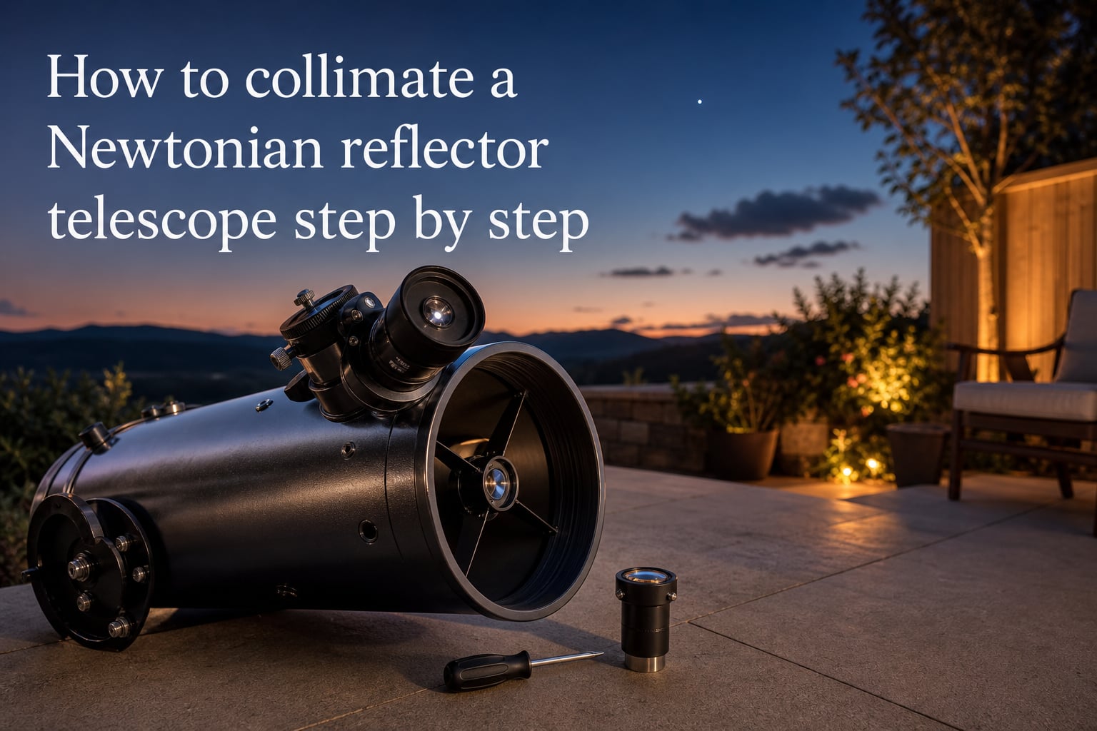 How to collimate a Newtonian reflector telescope step by step