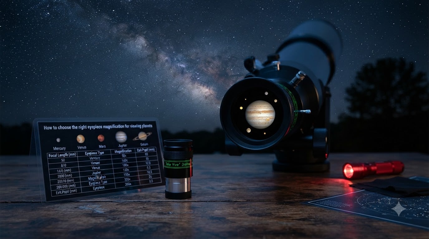 How to choose the right eyepiece magnification for viewing planets