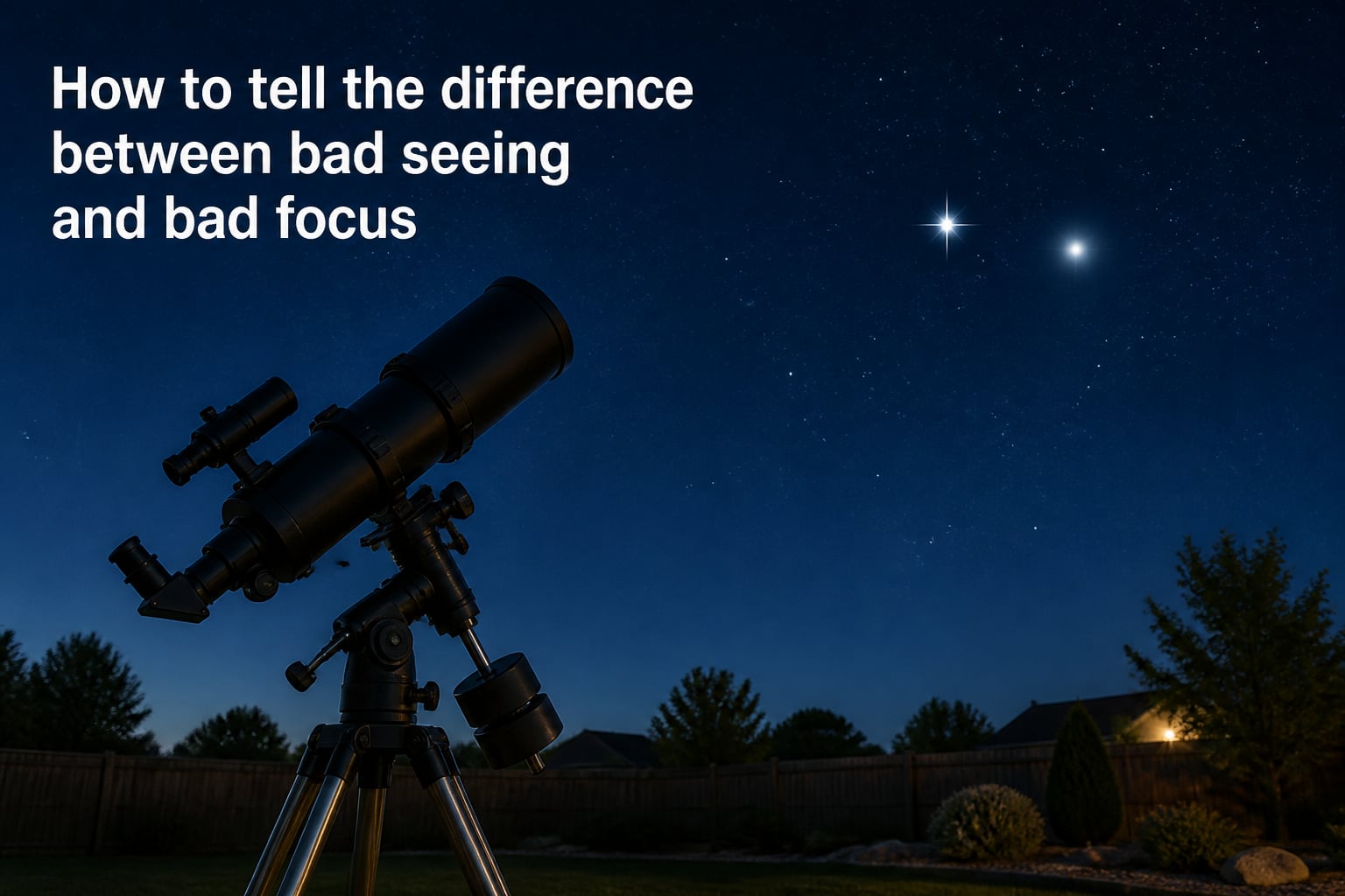 How to tell the difference between bad seeing and bad focus