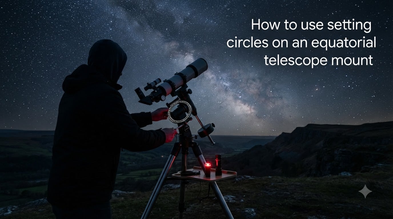 How to use setting circles on an equatorial telescope mount