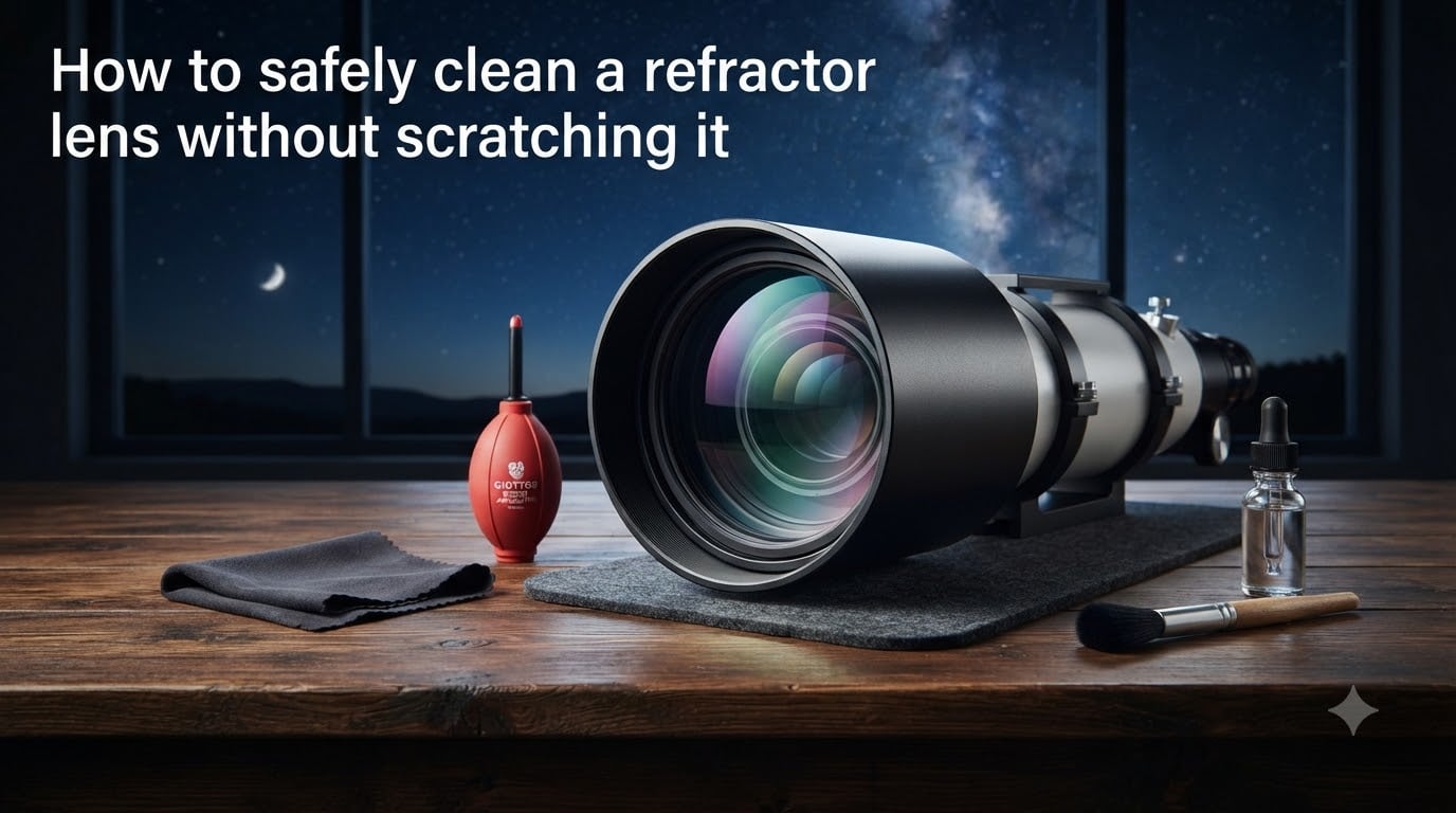 How to safely clean a refractor lens without scratching it