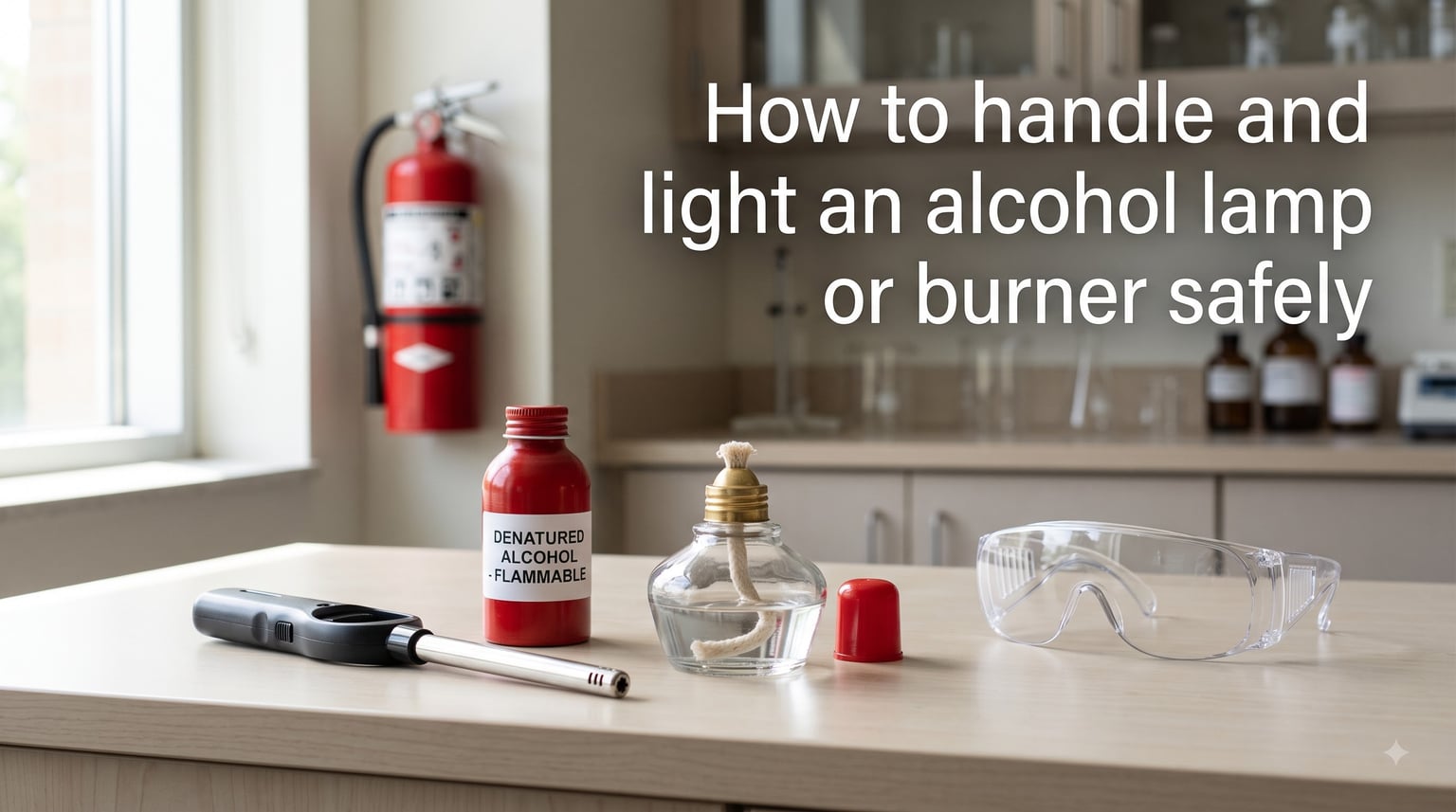 How to handle and light an alcohol lamp or burner safely