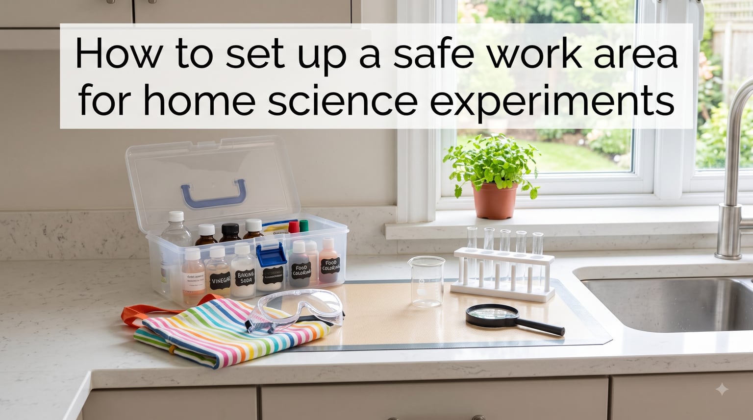 How to set up a safe work area for home science experiments