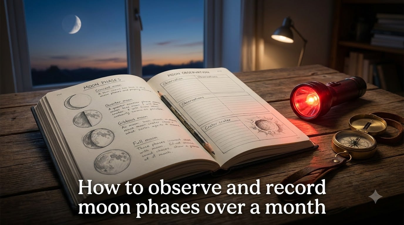 How to observe and record moon phases over a month