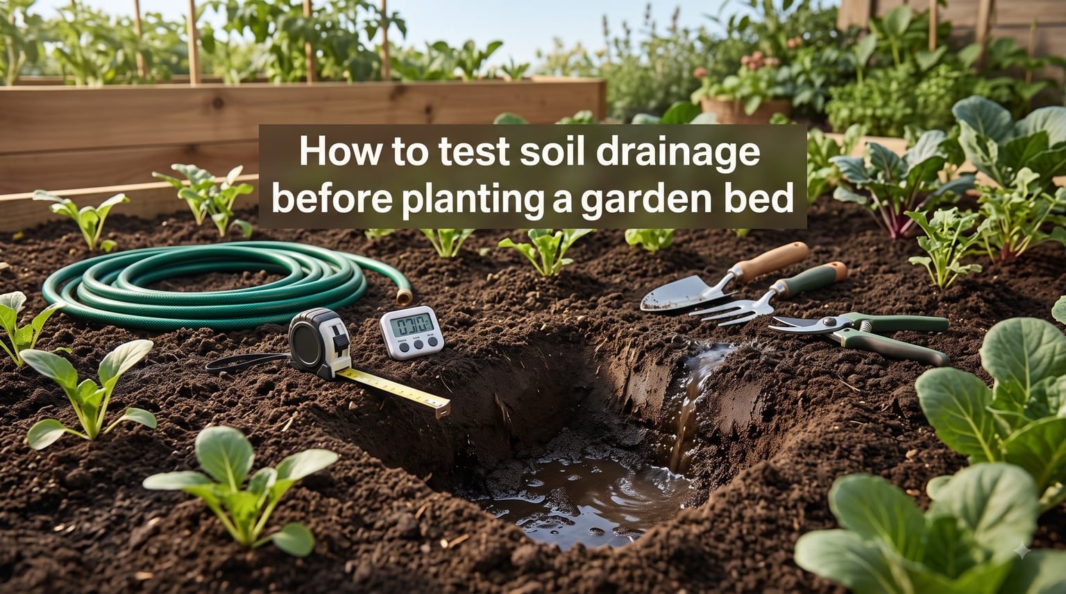 How to test soil drainage before planting a garden bed