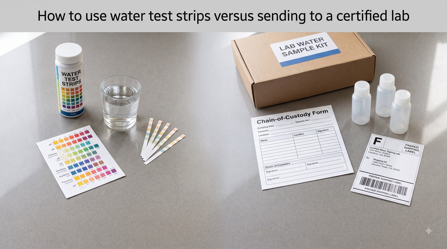 How to use water test strips versus sending to a certified lab