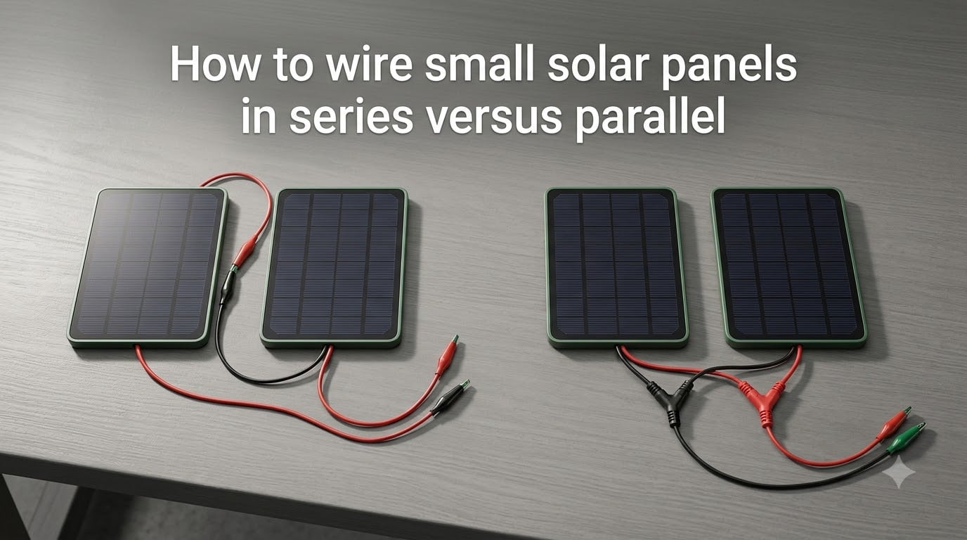How to wire small solar panels in series versus parallel