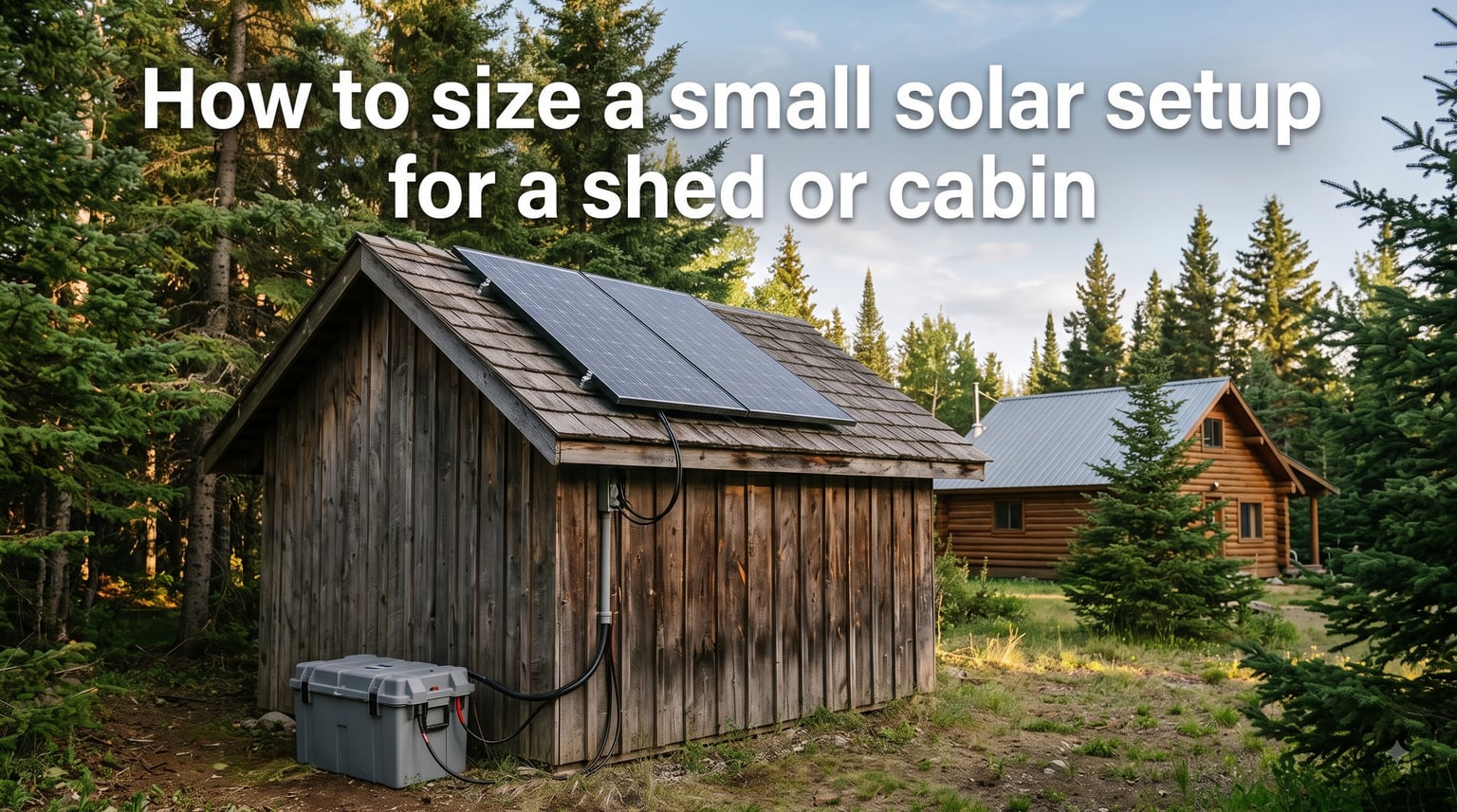 How to size a small solar setup for a shed or cabin