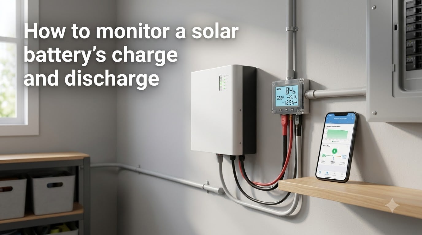 How to monitor a solar battery's charge and discharge