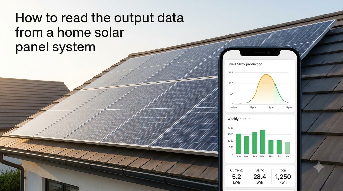 How to read the output data from a home solar panel system