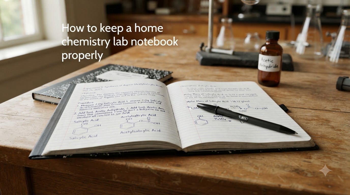 How to keep a home chemistry lab notebook properly