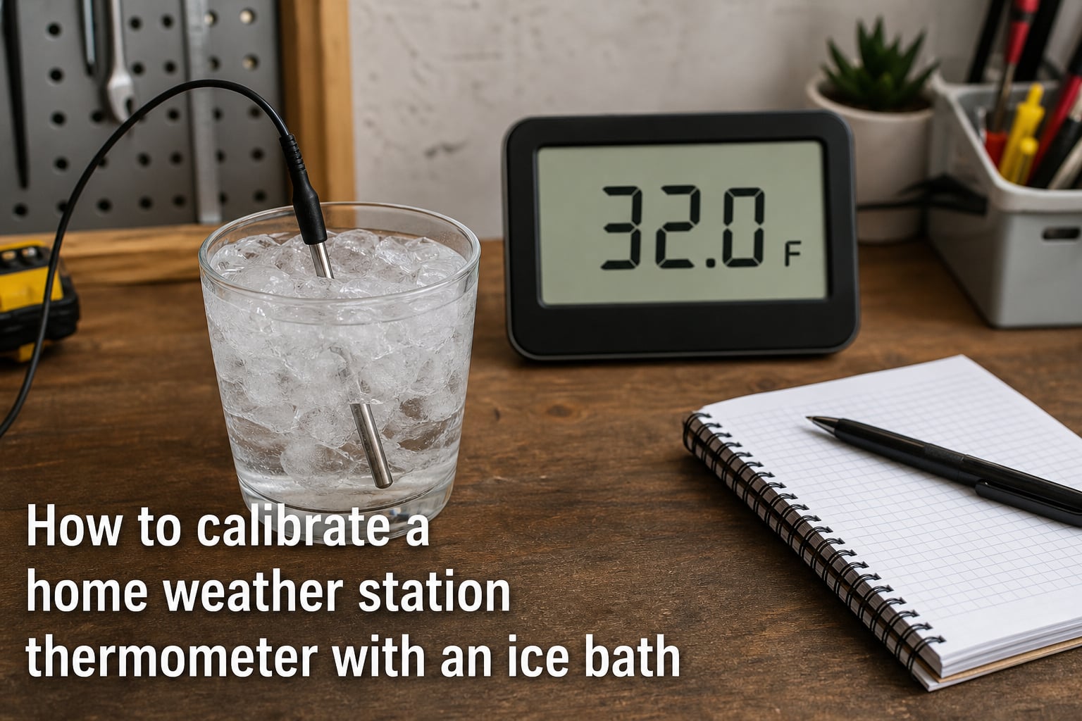 How to calibrate a home weather station thermometer with an ice bath