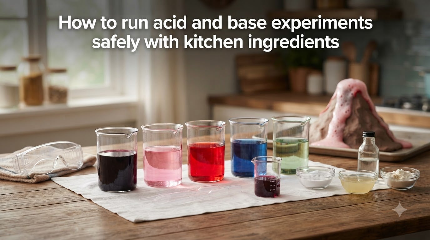 How to run acid and base experiments safely with kitchen ingredients
