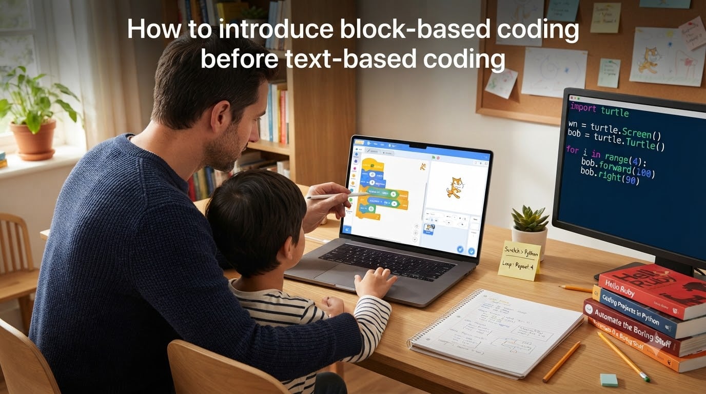 How to introduce block-based coding before text-based coding