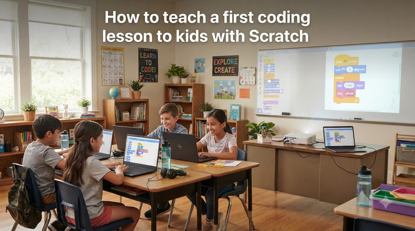 How to teach a first coding lesson to kids with Scratch