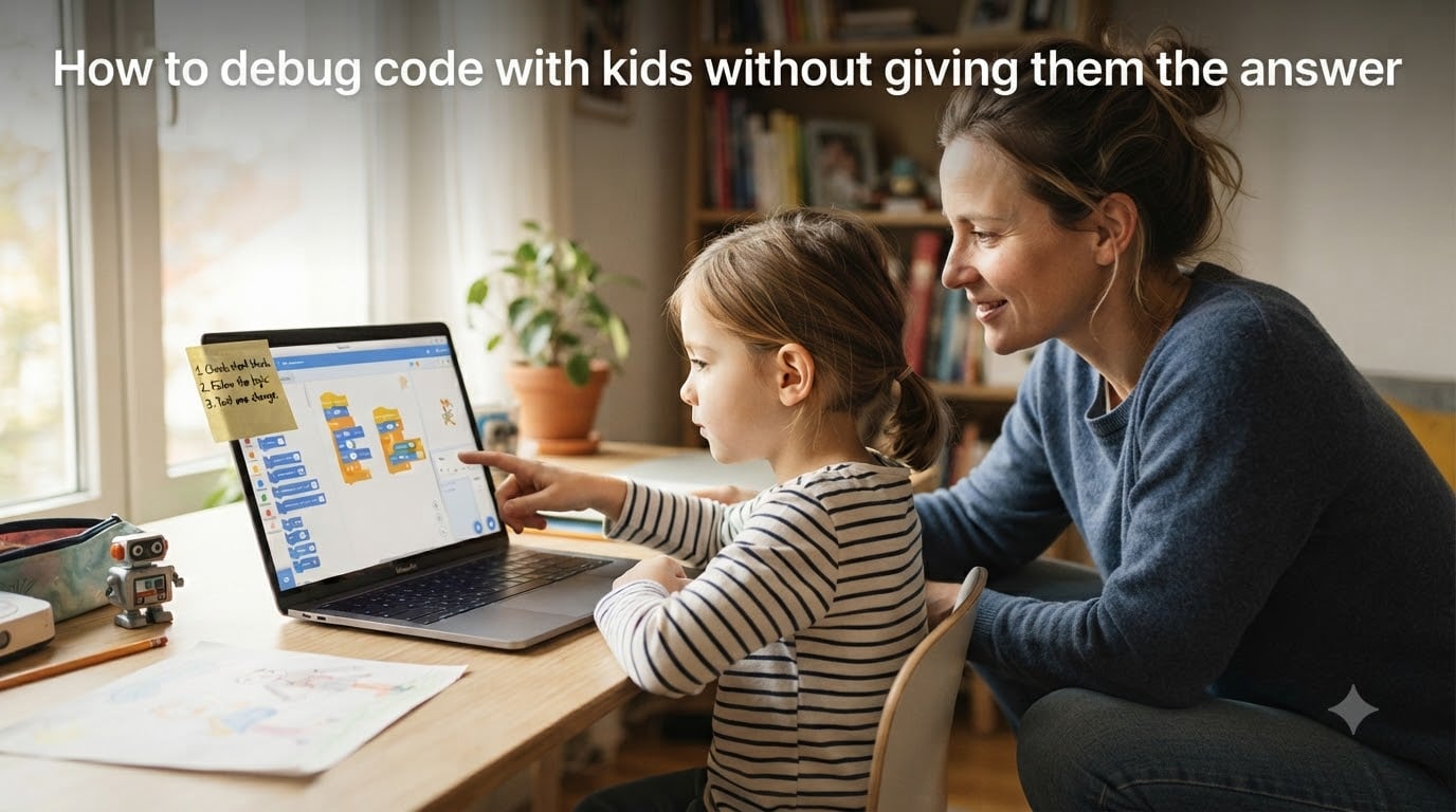 How to debug code with kids without giving them the answer