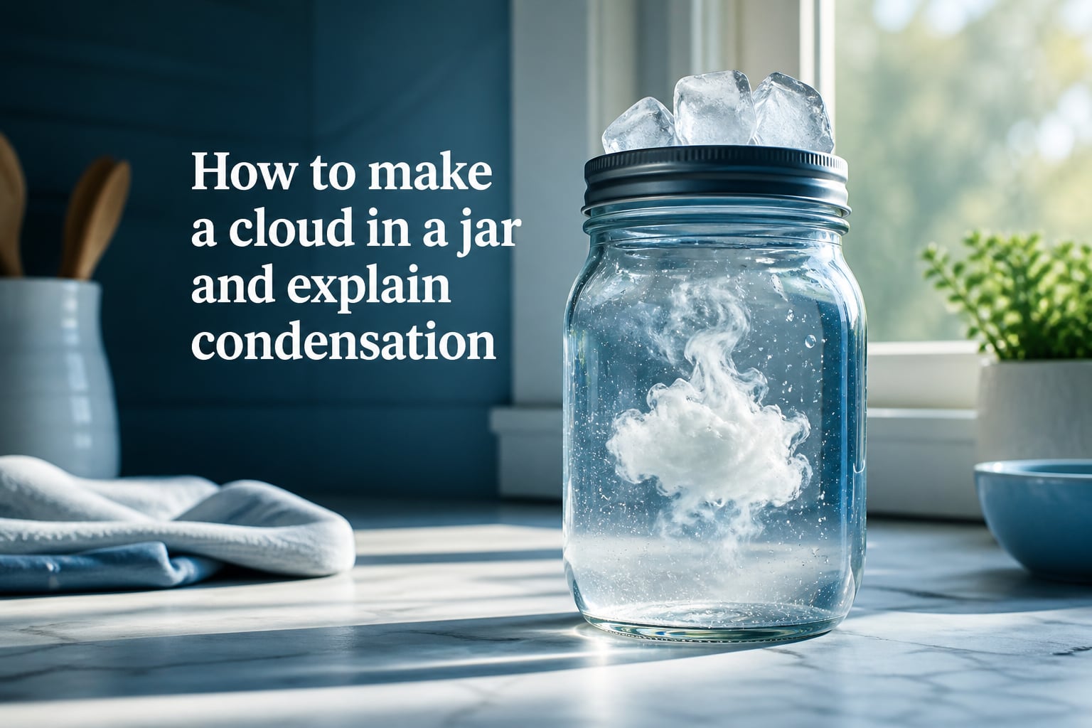 How to make a cloud in a jar and explain condensation