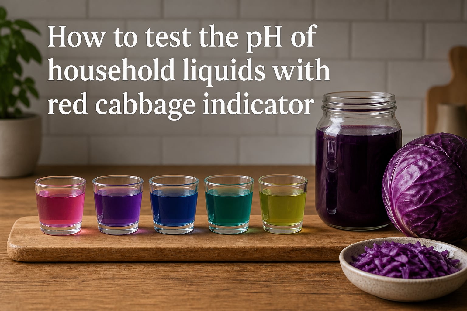 How to test the pH of household liquids with red cabbage indicator