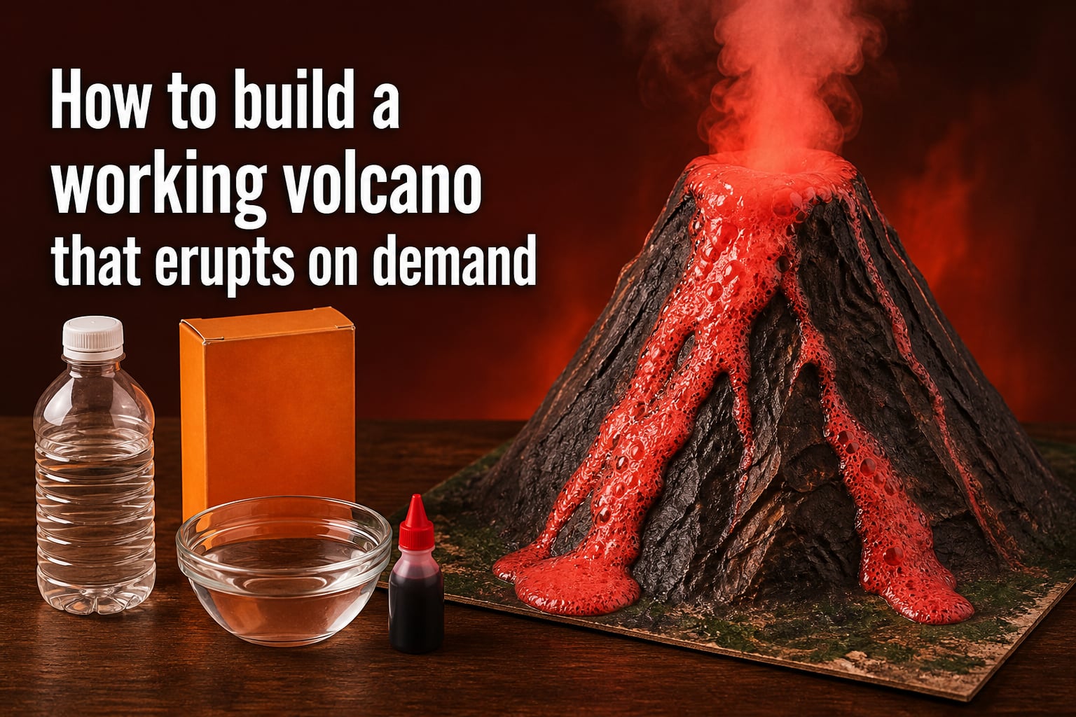How to build a working volcano that erupts on demand