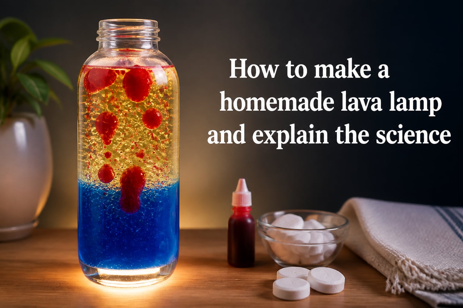 How to make a homemade lava lamp and explain the science