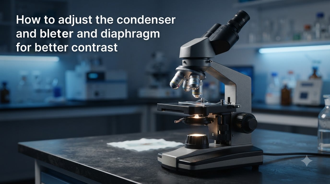 How to adjust the condenser and diaphragm for better contrast