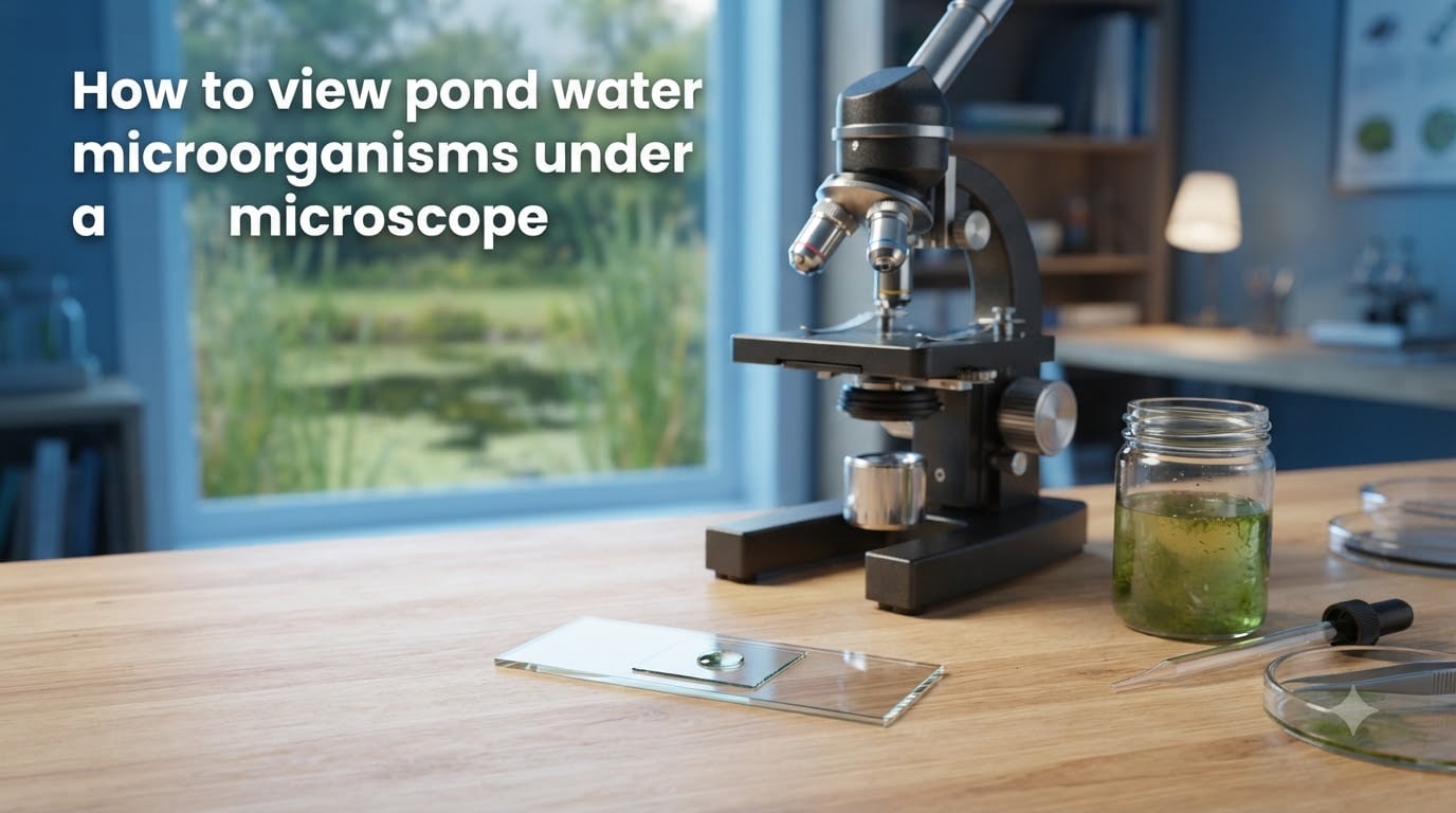 How to view pond water microorganisms under a microscope