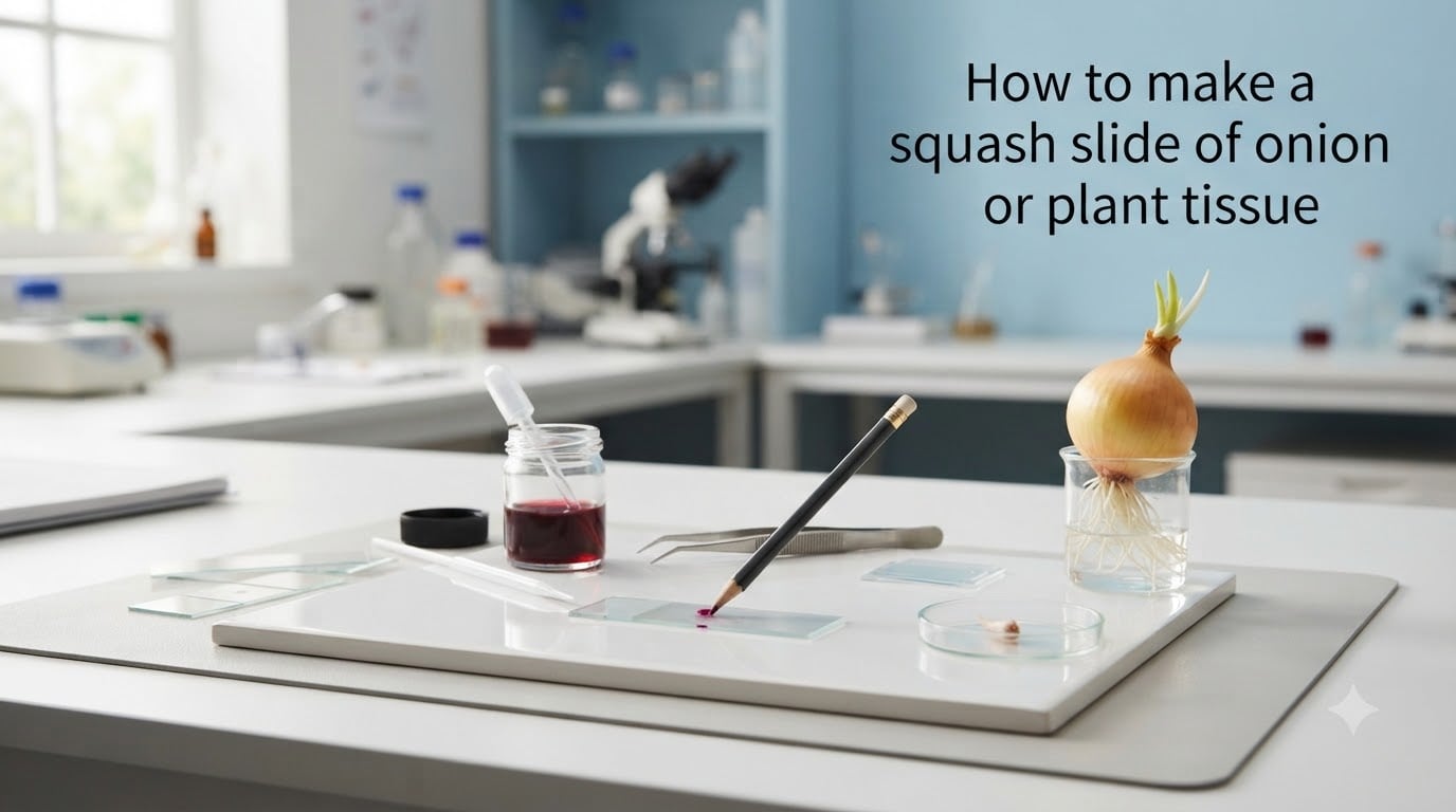How to make a squash slide of onion or plant tissue