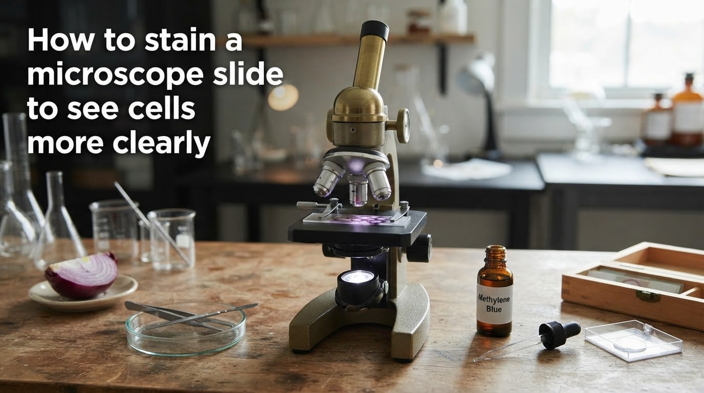 How to stain a microscope slide to see cells more clearly