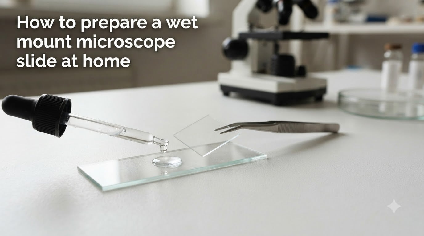 How to prepare a wet mount microscope slide at home