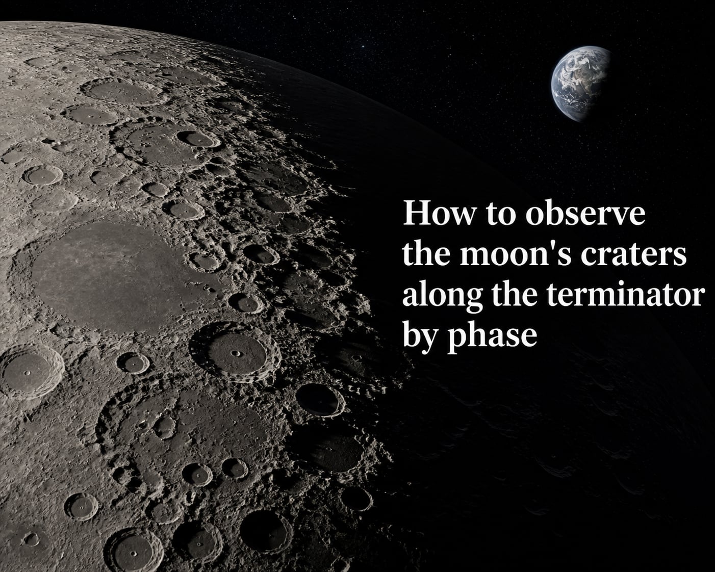 How to observe the moon's craters along the terminator by phase