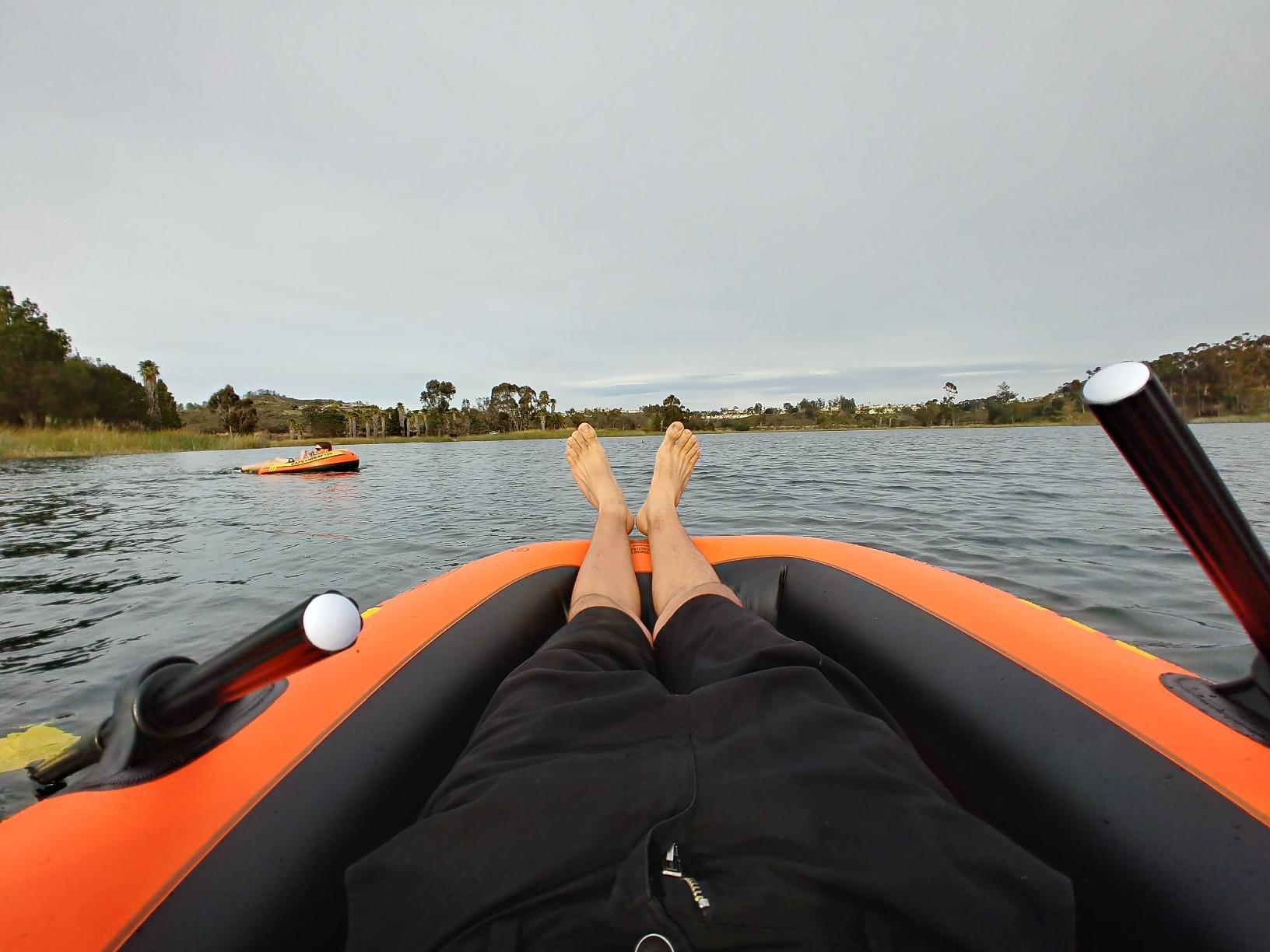 INTEX Explorer Compact Inflatable Boat Series: Dual Air Chambers – Welded Oar Locks – Grab Handles – Bow Rope – Sporty Design customer photo 1