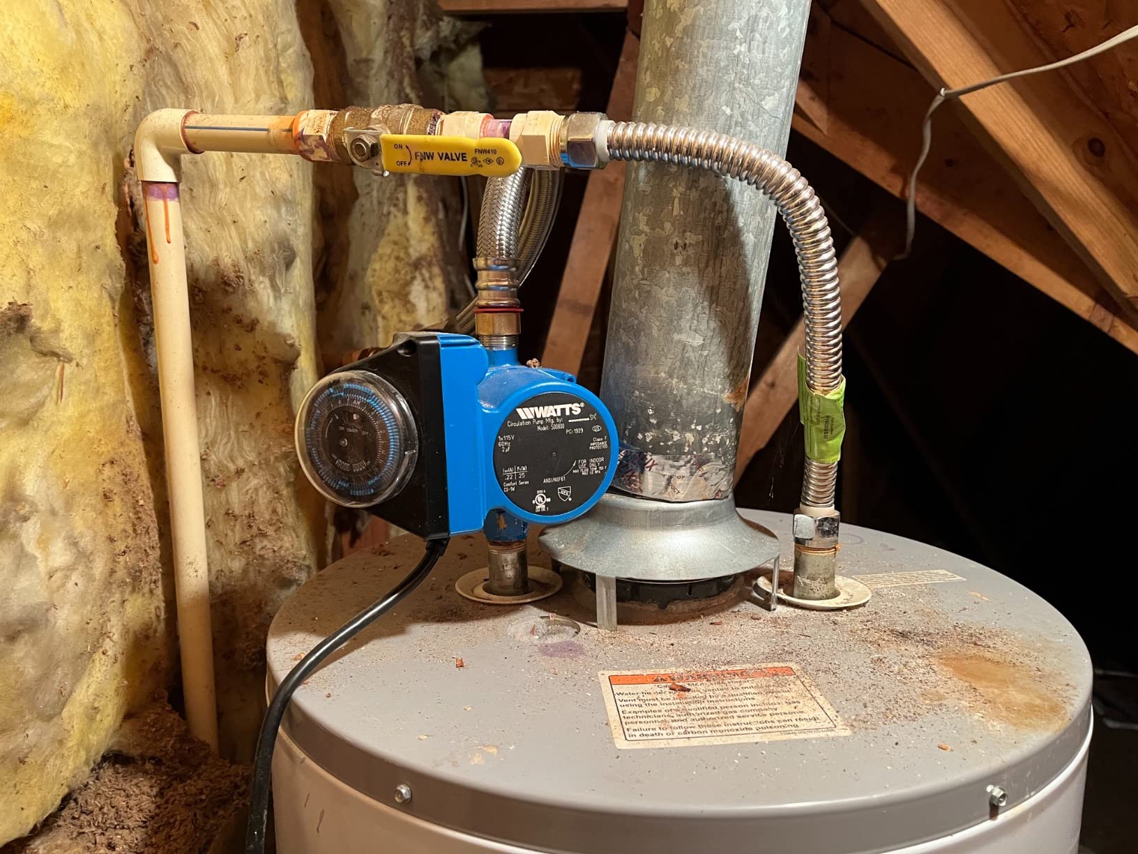 Watts Hot Water Recirculation System with Programmable Timer for Tank Water Heaters, Instant Hot Water, 120V Pump, 10 ft Cord, 2 Adapters, Sensor Valve, Mounting Screws, 2 Supply Lines (0955800) customer photo 2
