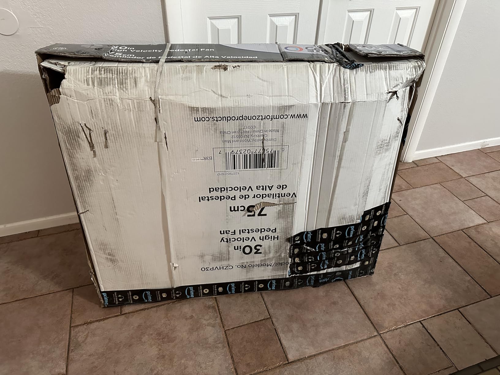 COMFORT ZONE Industrial Pedestal Fan, 30 inch, 3 Speed, High Velocity, Adjustable Height 56” to 76”, Metal, Meets OSHA Standards, Airflow 36 ft/sec, Ideal for Garage, Workshop or Warehouse, CZHVP30 customer photo 1