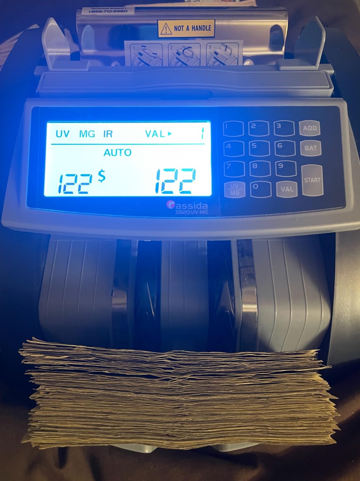 Cassida Money Bill Counter| Business Grade| 1,300 Notes/Min| 5520 UV/MG customer photo 1
