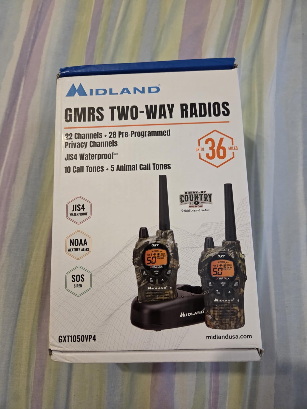 Midland GXT1050VP4 GMRS Two-Way Radio (50-Channel, Long Range, 142 Privacy Codes, SOS, NOAA, Rechargeable Nickle Battery, Mossy Oak Camo, 2-Pack) | 50-Channel, Long Range, 142 Privacy Codes, SOS, NOAA, Rechargeable Nickel Battery customer photo 1