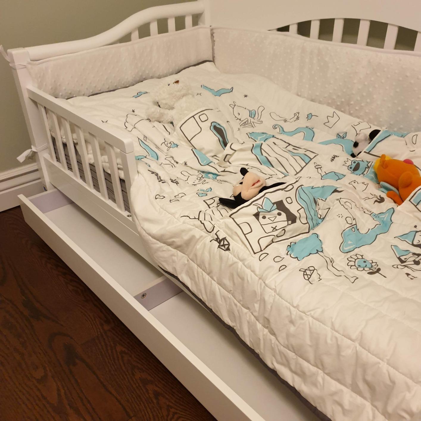 Dream On Me Toddler Day Bed in White - Greenguard Gold & Baby Safety Alliance Certified, Low-to-Floor Design, Removable Safety Guard Rail, Non-Toxic Finish, Includes Storage Drawer customer photo 2