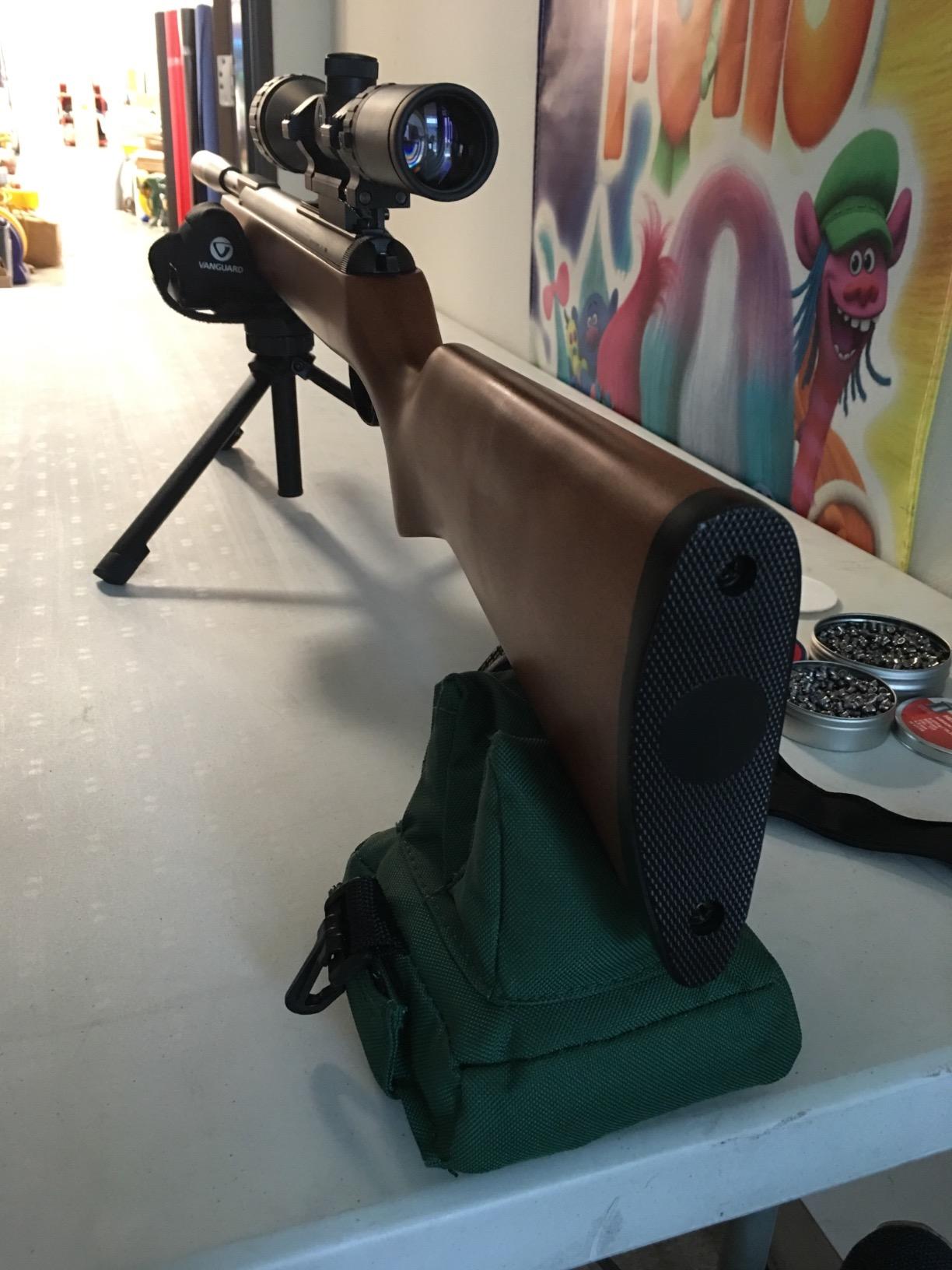 Vanguard Porta Aim Gun Rest. Compact and Portable Bench Rest. Quick Height Adjustment. Anti-Vibration Bag Rotates 360 Degrees , Black customer photo 1