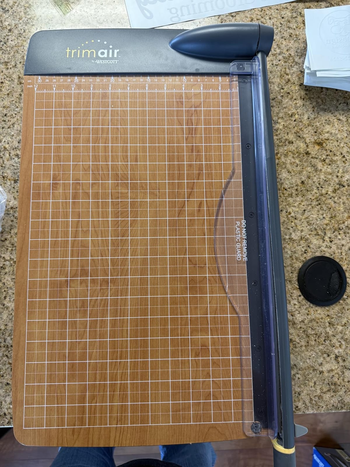 Westcott 12'' TrimAir Wood Guillotine Paper Cutter & Paper Trimmer, 30 Sheet (15106) customer photo 2