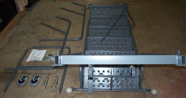 Tri-Arc KDEC111246 11-Step Forward Descent Safety Angle Steel Rolling Industrial and Warehouse Ladder with Perforated Tread, 24-Inch Wide Steps customer photo 2