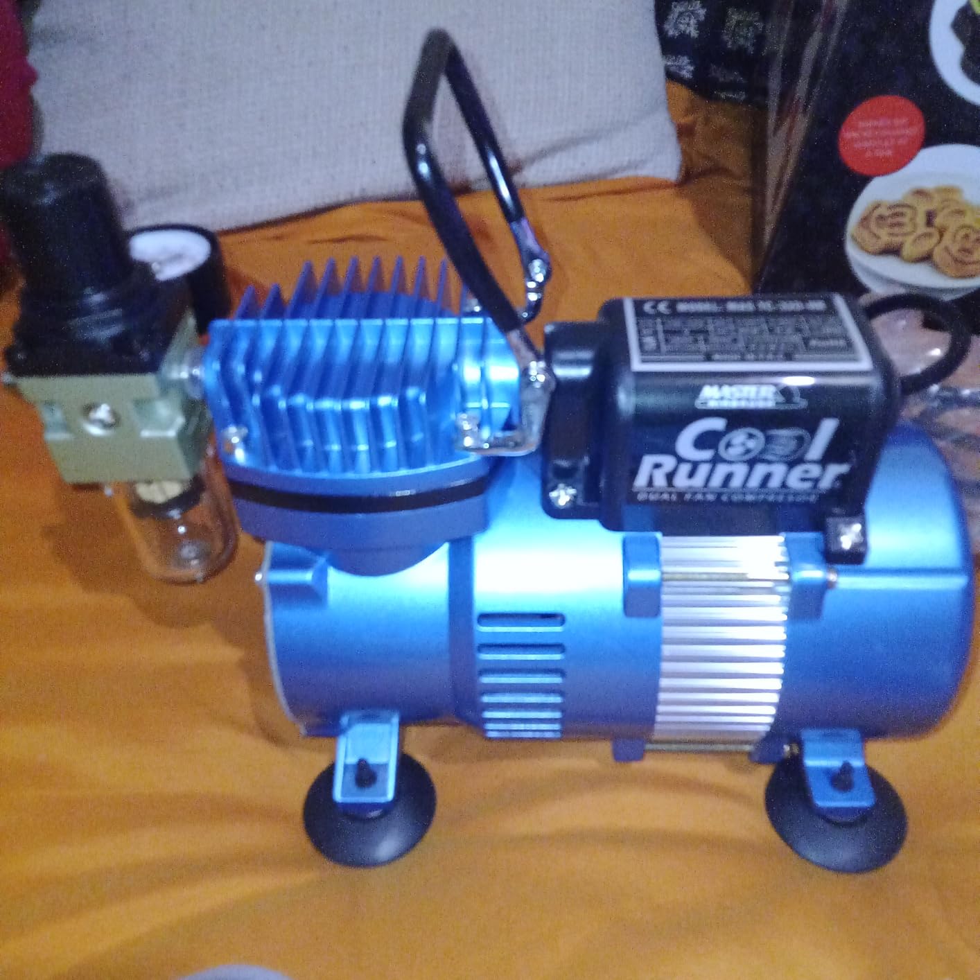 Master Airbrush Cool Runner II Airbrush Kit with Dual Fan Air Compressor, 3 Airbrushes, Cleaning Brushes, Holder, Color Mixing Wheel & How-To Air Brush Manual, Gravity & Siphon Feed customer photo 2