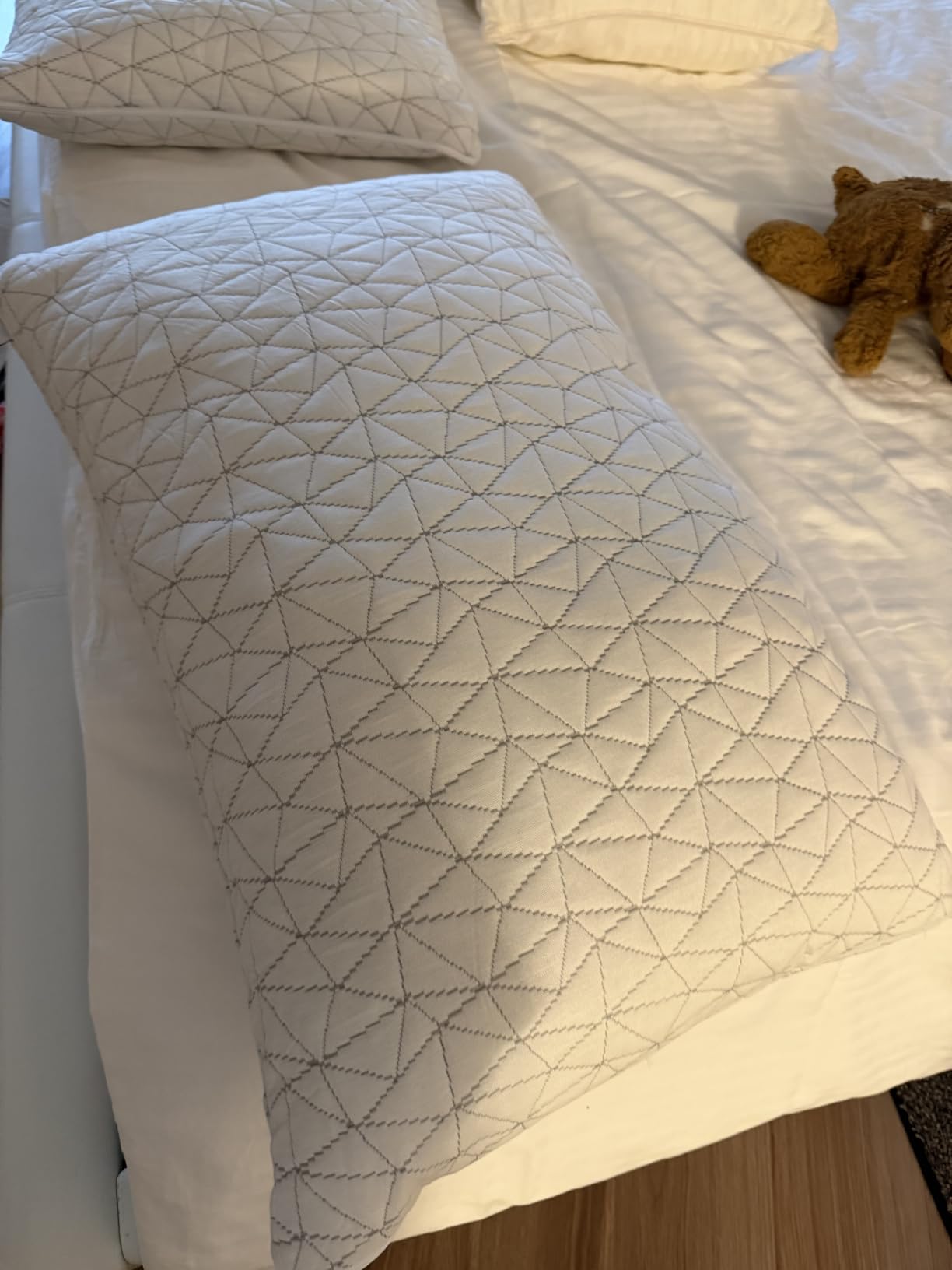 Coop Home Goods Original Adjustable Pillow, Queen Size Bed Pillow for Sleeping, Cross Cut Memory Foam Pillow - Medium Firm Back, Stomach and Side Sleeper Pillow, CertiPUR-US/GREENGUARD Gold customer photo 1