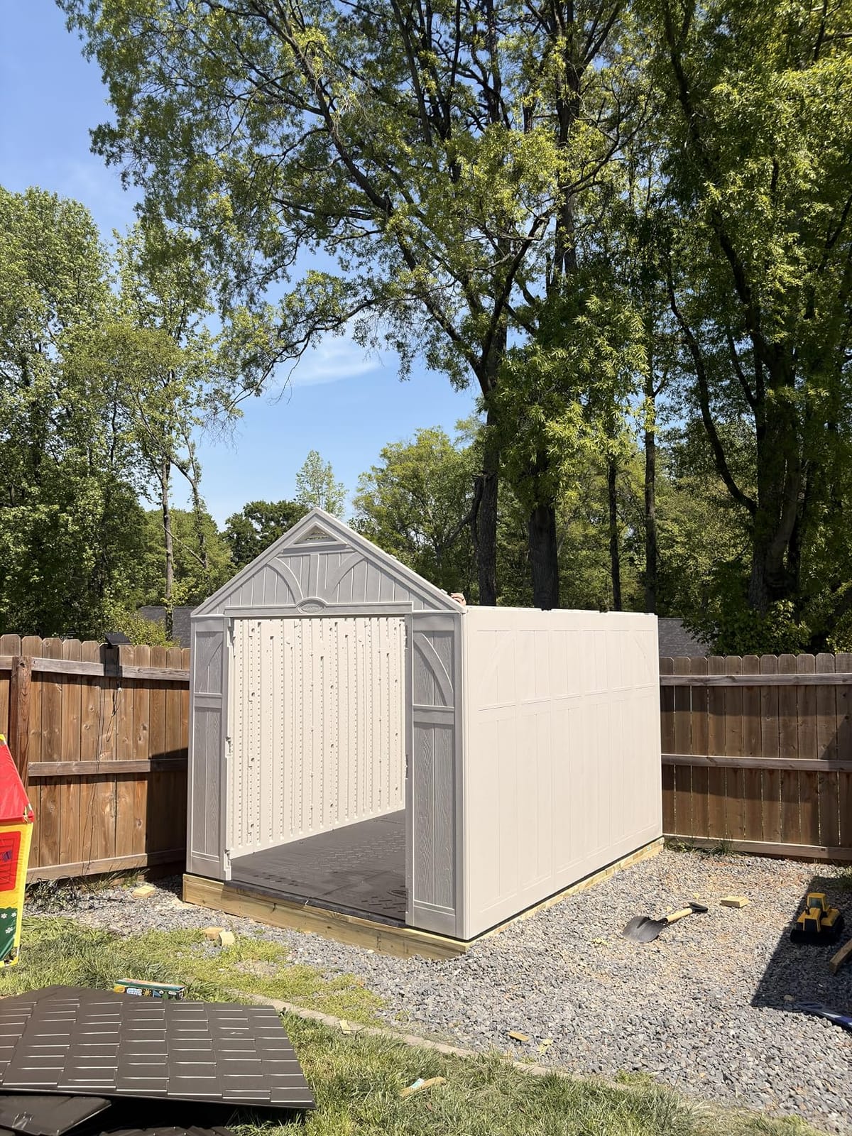 Suncast 8x10 Ft. Outdoor Storage Shed - Large Resin Outdoor Shed with Floor Included, Lockable Double Doors & Skylights. 547 Cu Ft Tremont Garden Resin Sheds for Lawn Tools, Riding Mowers, & Bikes customer photo 2