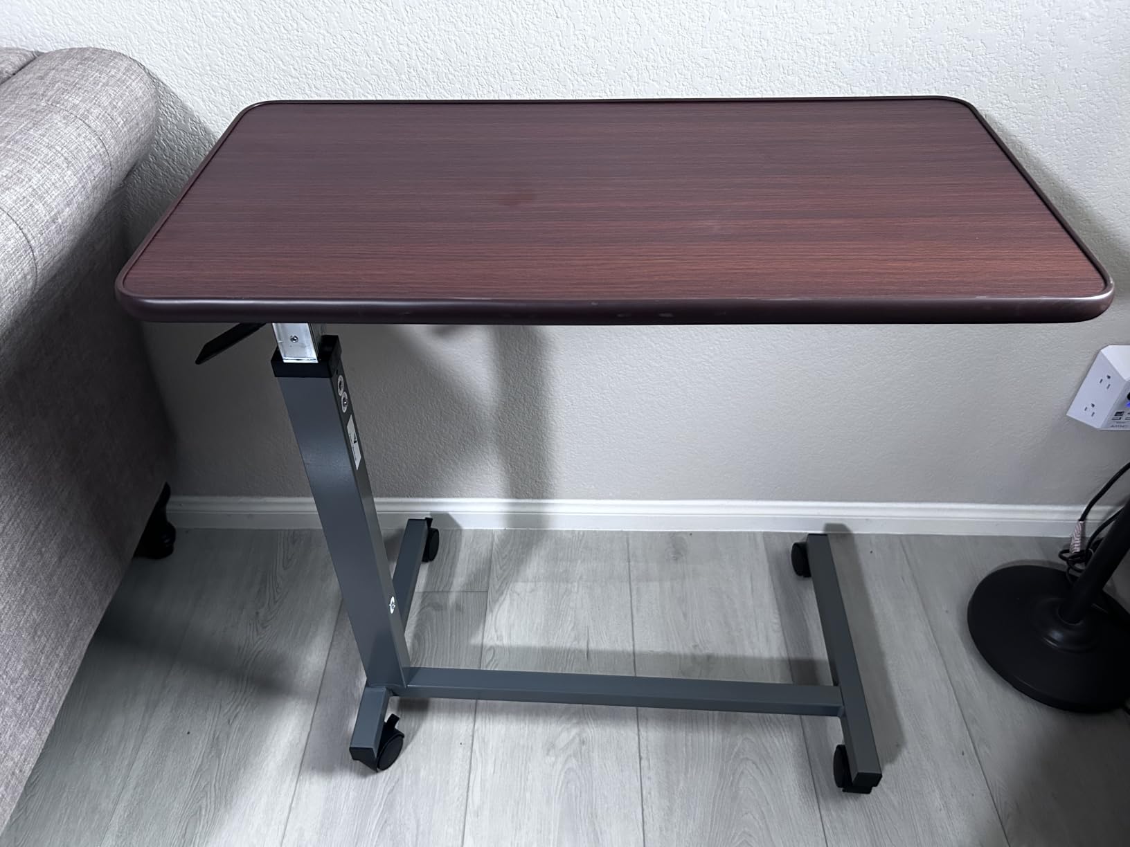 Vaunn Medical Adjustable Overbed Bedside Table with Wheels (Hospital and Home Use) customer photo 1