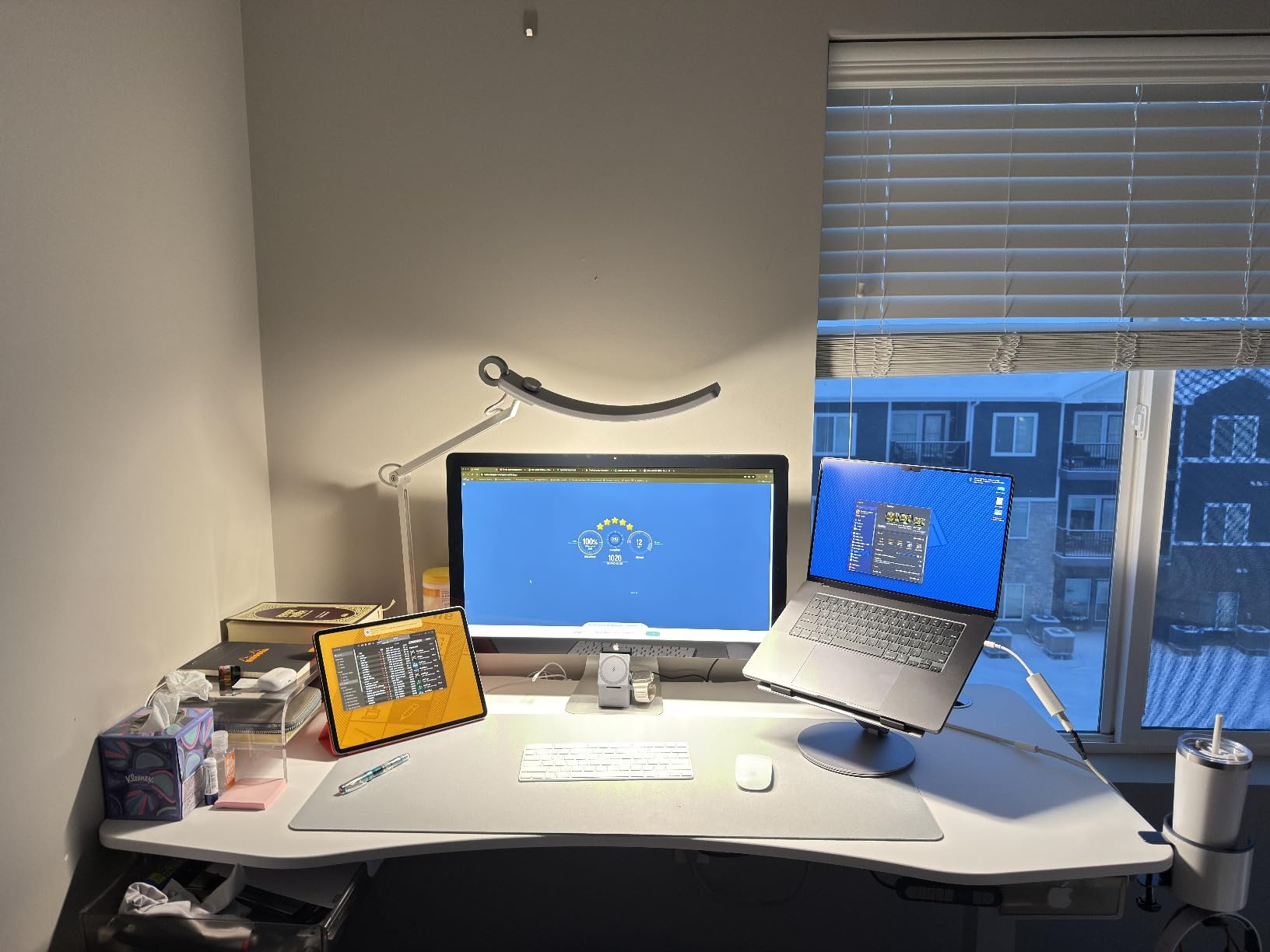 BenQ e-Reading Desk Lamp - Ultrawide and Bright Lighting, Dimmable, Dual Smart Mode, Adjustable Arm, Auto-dimming, High CRI, Eye-Caring Lamp for Home Office, Reading, Study, Craft, Matte Silver customer photo 1